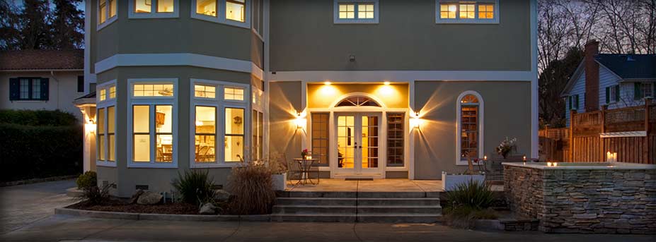 Back view of remodeled home